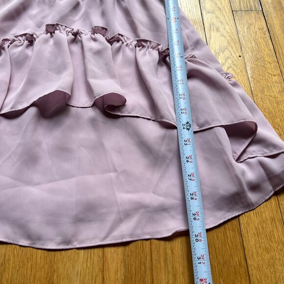 Parker Size S Dusty Blush Pink Sleeveless Ruffle Tiered Halter Mini Dress NWT - Picture 14 of 16